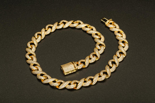 15mm Diamond Miami Cuban Chain 18k Gold