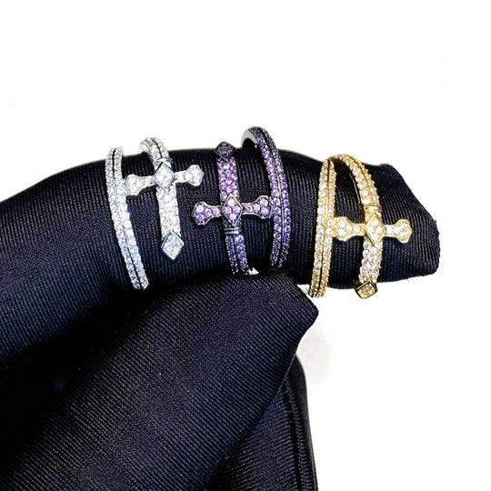 Purple Cross Wrap Ring