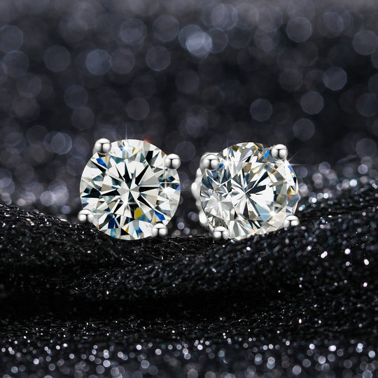 Moissanite Diamond Stud Earrings 925 Silver