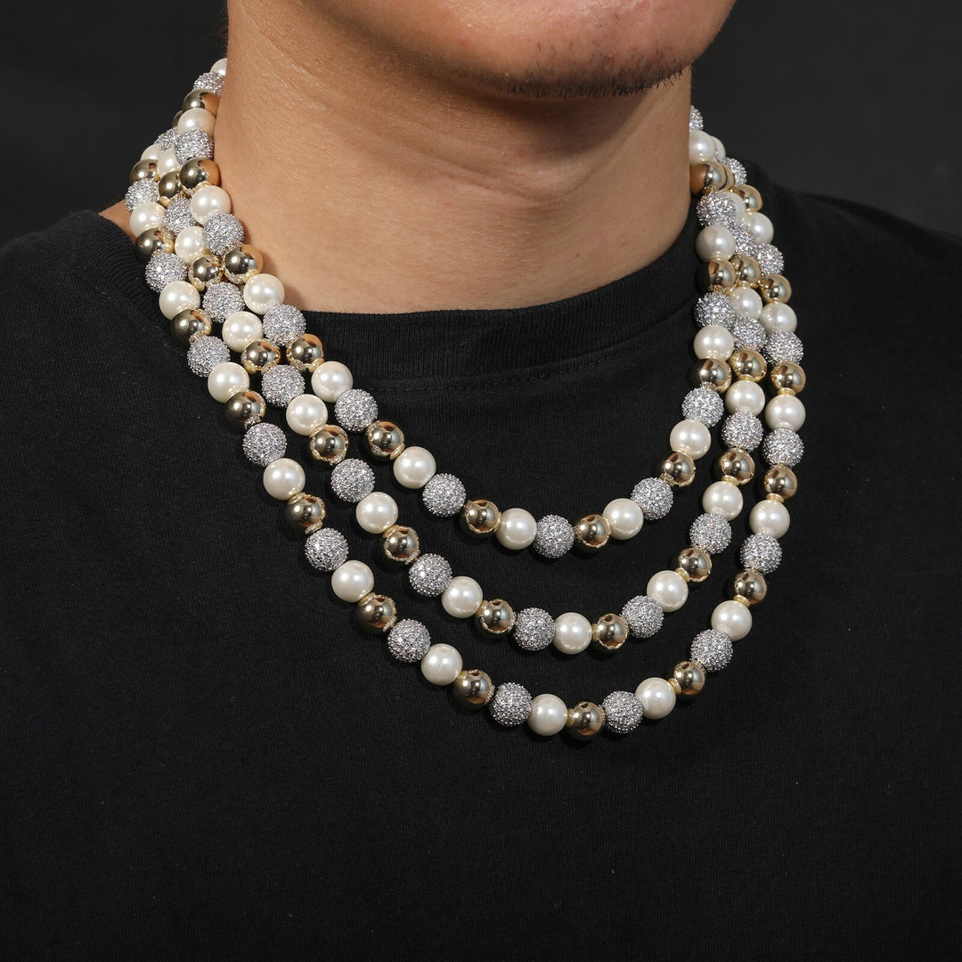 Iced Out Mixed Beads Necklace
