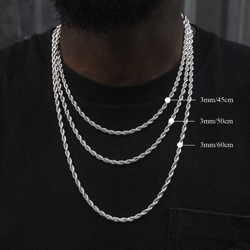 3mm Rope Chain Silver