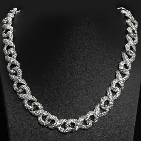 15mm Diamond Miami Cuban Chain White Gold