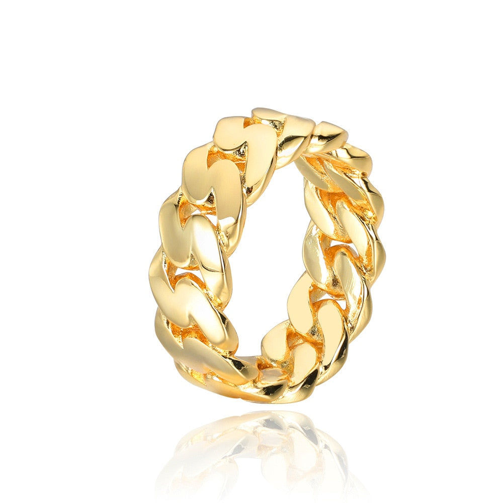 Gold Cuban Band Ring