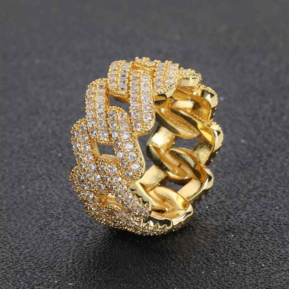 Gold Diamond Cuban Ring