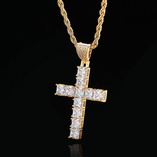 Diamond Cross Necklace 18K Gold