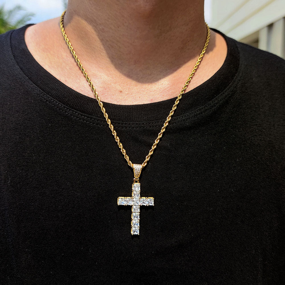 Diamond Cross Necklace 18K Gold